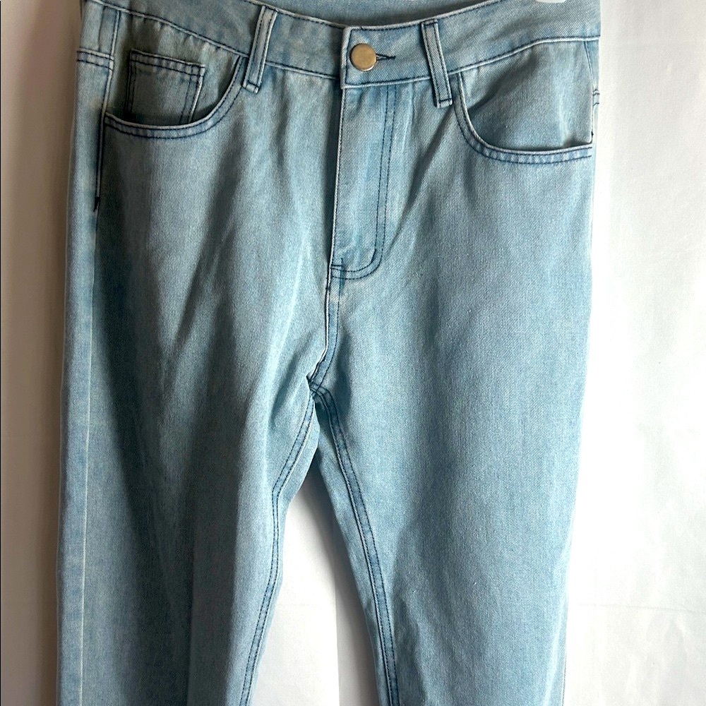 Men's Light Blue Straight Jeans